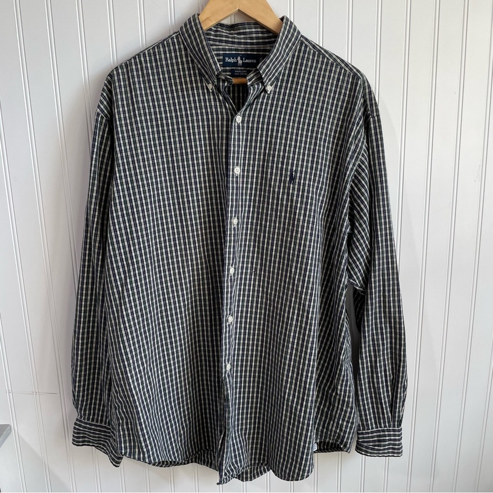 Ralph Lauren Shirt Mens XL Marlowe Plaid Classiccore Preppy Gorpcore Work Y2K